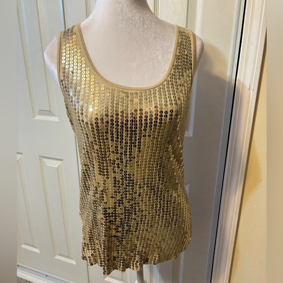 Gold and Silver Sequined Shimmery Tanks by Express and Instant Romance - Picture 2 of 12